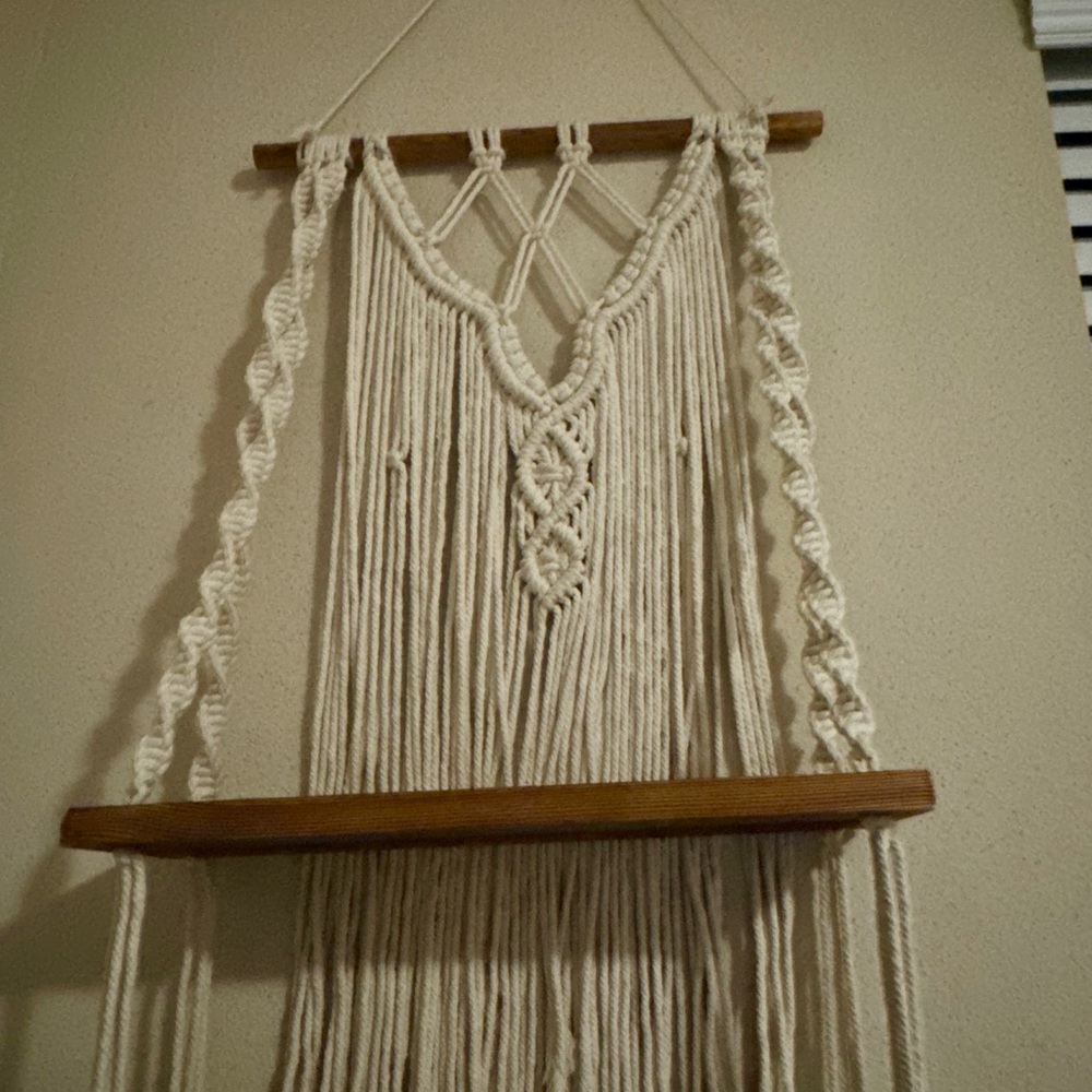 Two Macramé wall decor with shelves